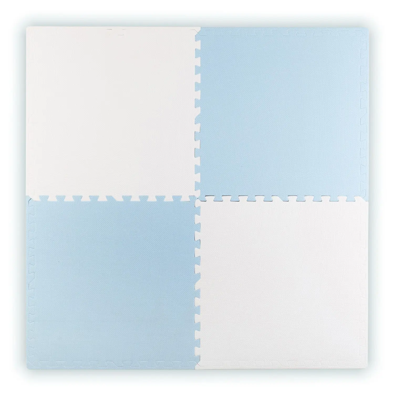 Duża mata piankowa puzzle Ricokids 60x60 cm 4 szt. niebiesko-biała - Zabawki