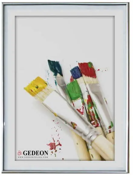 Ramka 21 x 29,7 cm plastikowa srebrna, Gedeon - Papiernicze i szkolne