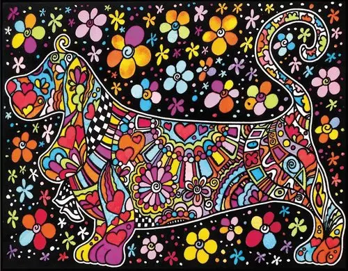 Kolorowanka Welwetowa Colorvelvet 47x35 cm Jamnik + 12 flamastrów Carioca - Książki