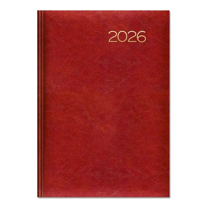 Kalendarz 2026 książkowy A5 dzienny, czerwony - Książki