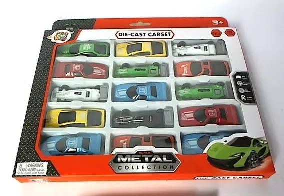 Autka metalowe, 15 sztuk - Zabawki
