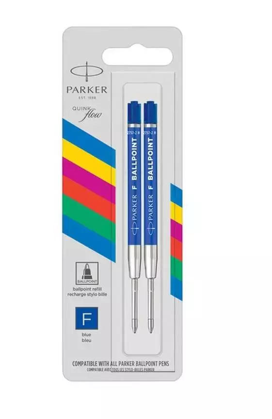 Wkład do długopisu 0.5 niebieski Parker F Eco Op2szt B/c - Papiernicze i szkolne