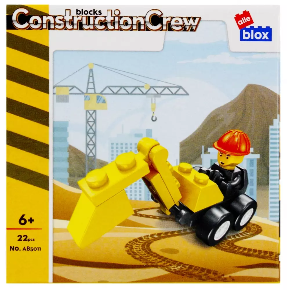 Klocki Konstrukcyjne 22 Elementy Budowa Koparka Alleblox 492792 - Zabawki