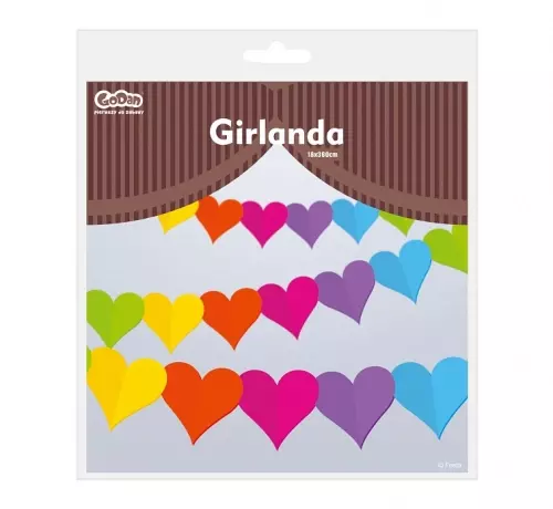 Girlanda Pap 360x18cm Go Kolorowe Serduszka Pbh - Książki