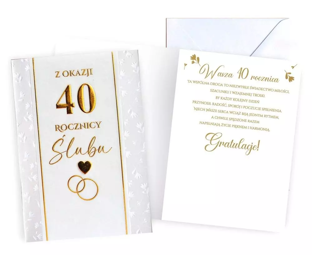 Karnet Rocznica ślubu 40 - Papiernicze i szkolne