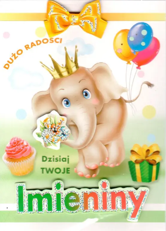 Karnet imieninowy B6, słonik - Papiernicze i szkolne