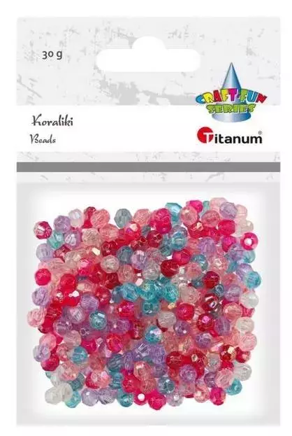 Koraliki plastikowe fasetowane 30g - Papiernicze