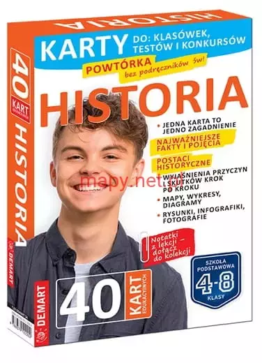 Historia. 40 kart edukacyjnych. Klasy 4-8 - Książki