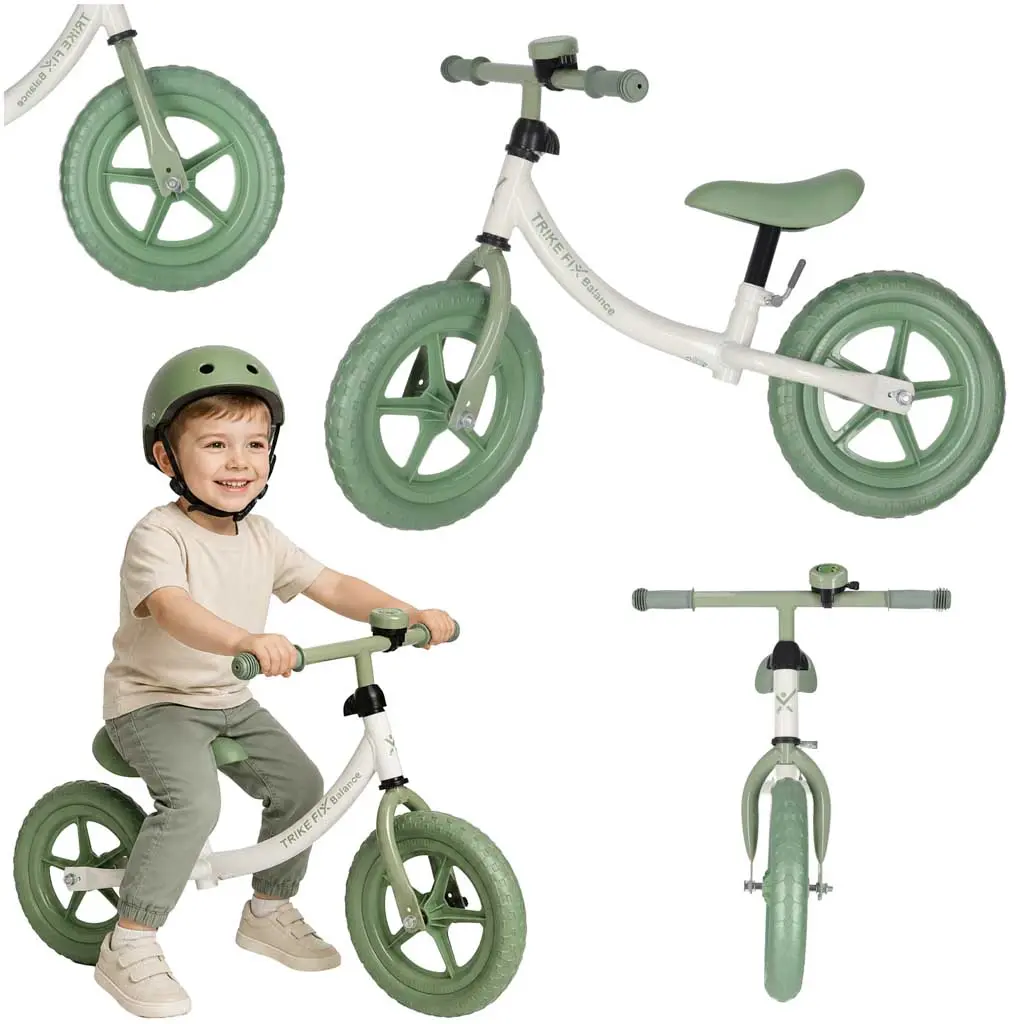 Rowerek biegowy Trike Fix Balance z dzwonkiem zielony - Mama i dziecko