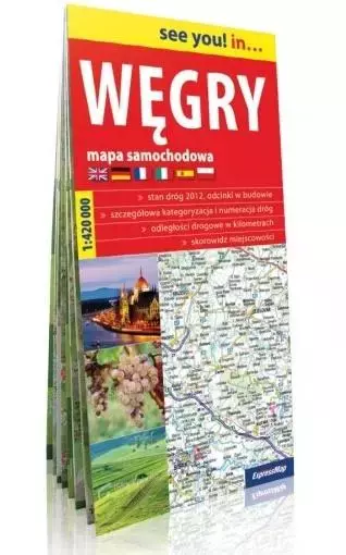 Węgry; papierowa mapa samochodowo-turystyczna 1:520 000 - Książki
