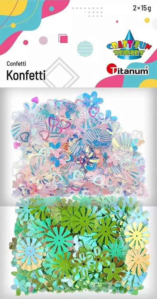 Konfetti Craft-Fun zestaw wzorów 2x15g - Impreza