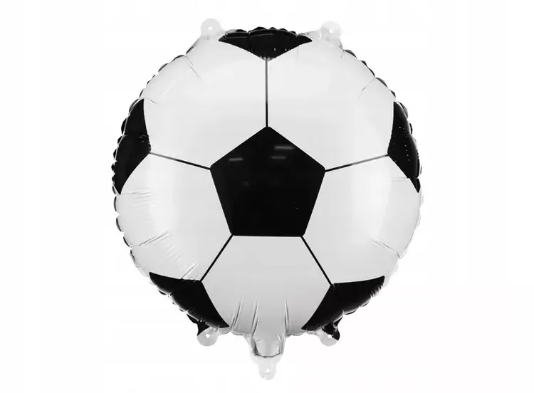 BALON FOLIOWY PIŁKA NOŻNA 35 X 35 CM OKRĄGŁY BIAŁO CZARNY URODZINY FOOTBALL - Papiernicze i szkolne