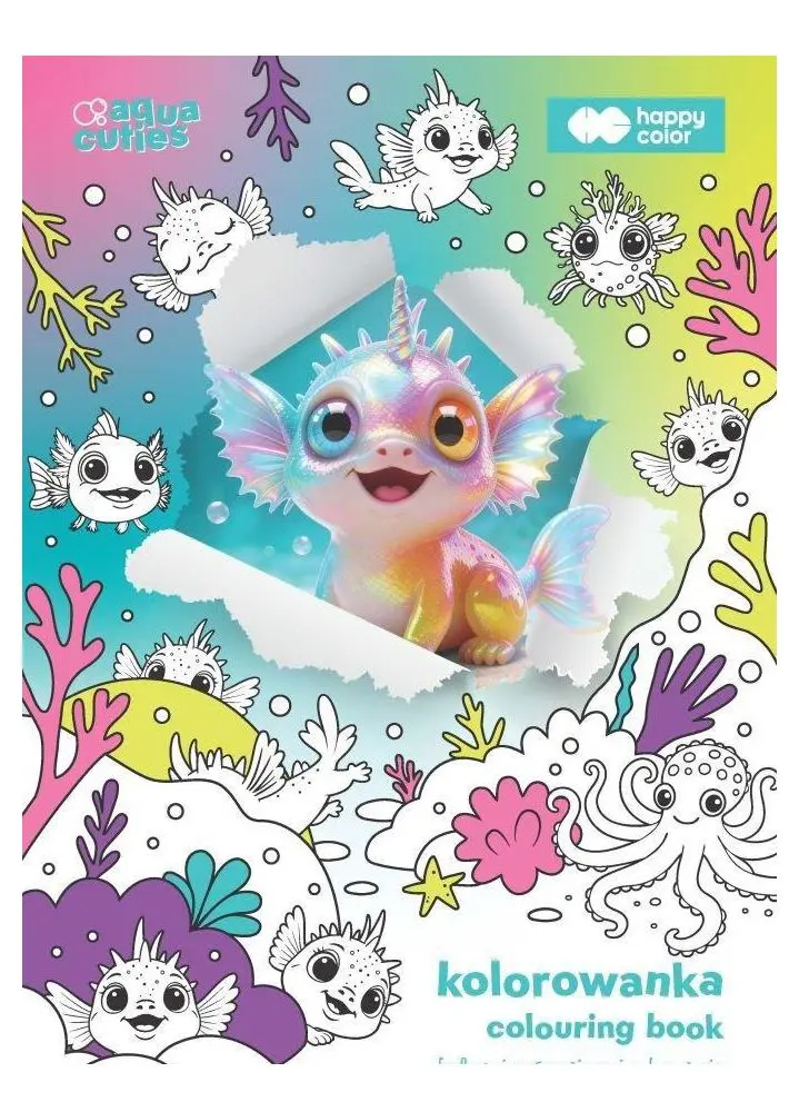 KOLOROWANKA AQUA CUTIES A4 HAPPY COLOR [KSIĄŻKA] - Książki