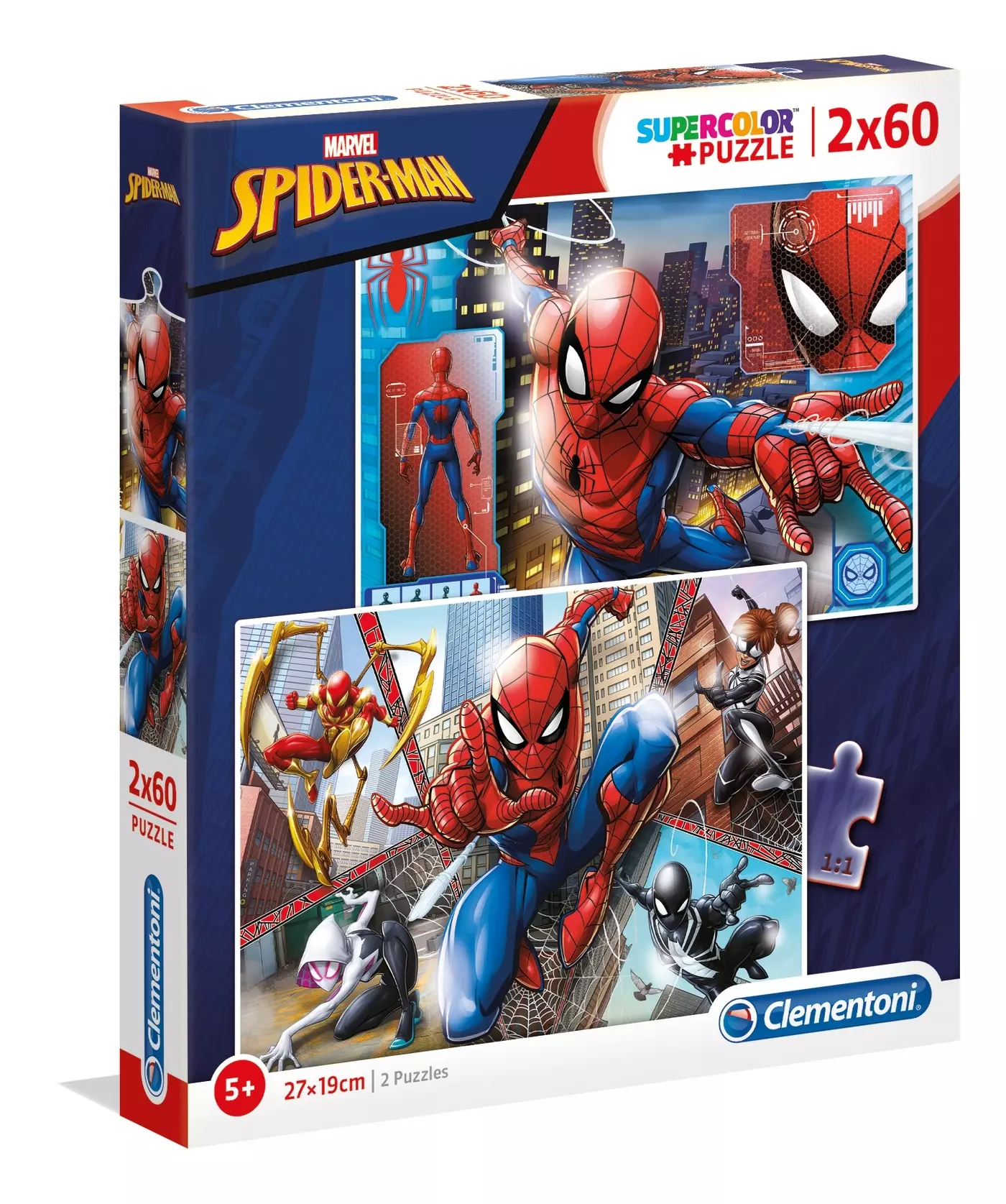 Puzzle 2x60 elementów. Supercolor. Spiderman - Puzzle