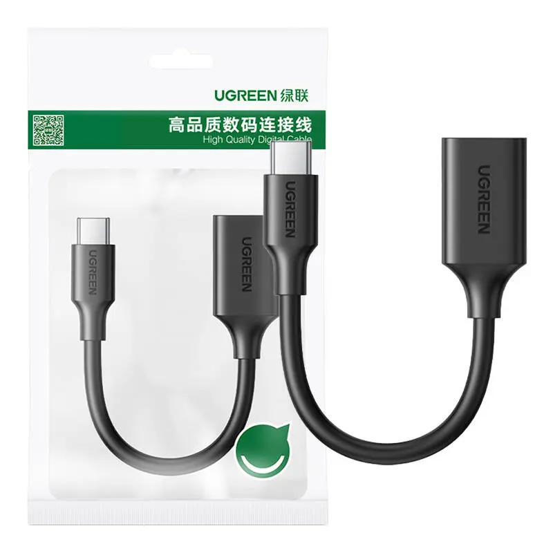 Adapter UGREEN USB-A-USB-C USB 3.0 OTG 15cm (czarny) - Elektronika i akcesoria
