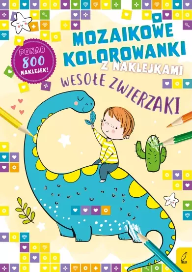 Mozaikowe kolorowanki. Wesołe zwierzaki - Książki