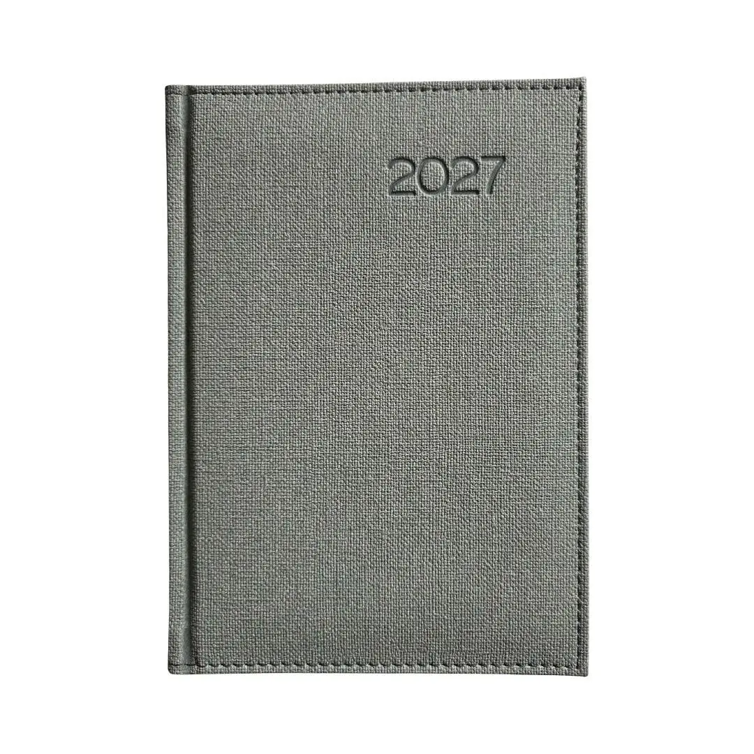 Kalendarz 2027 A5 dzienny szary juta - Książki