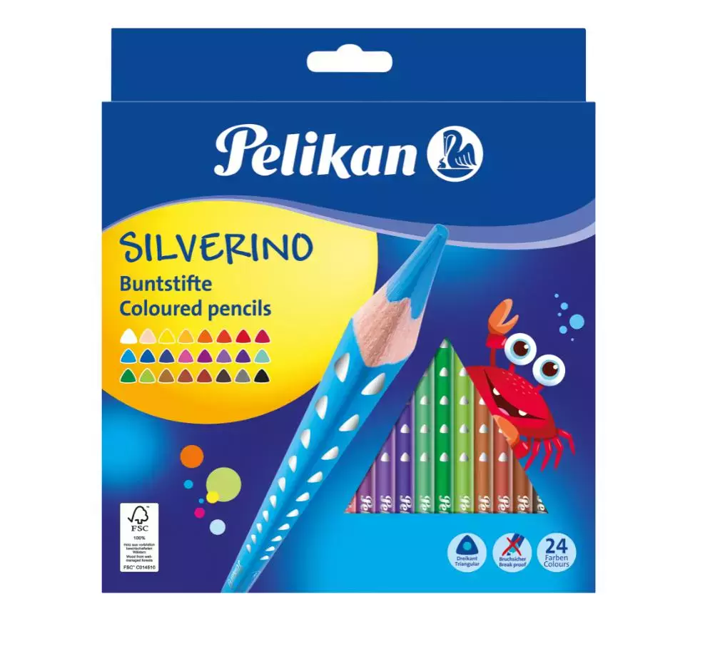 Kredki Silverino trójkątne 24 kolory - Papiernicze i szkolne