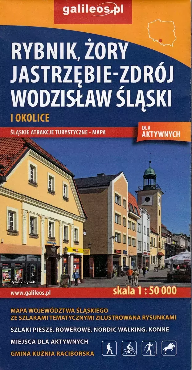 Rybnik, Żory, Jastrzębie-Zdrój, Wodzisław Śląski i okolice. Mapa turystyczna, 1:50 000 - Książki