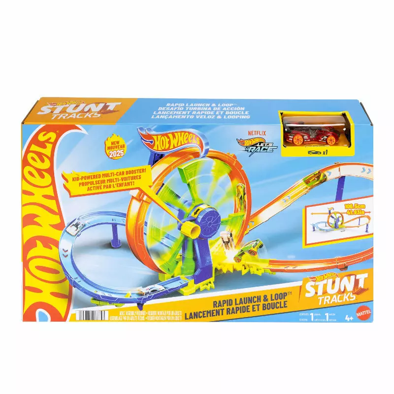 Hot Wheels. JBX65 Stunt Tracks. Zestaw wyścigowa turbo pętla + autko - Zabawki