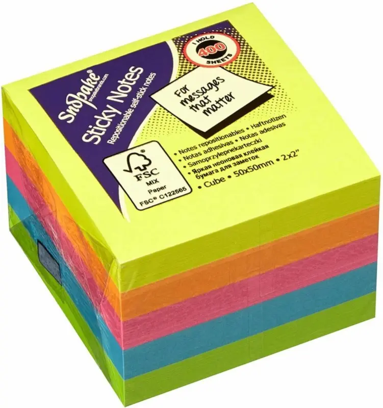 Karteczki Samoprzylepne 50x50 neon 400s - Papiernicze i szkolne