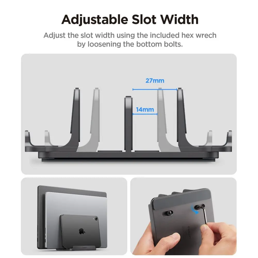 Spigen LD208S4 Vertical Laptop Stand Space Grey - Elektronika i akcesoria