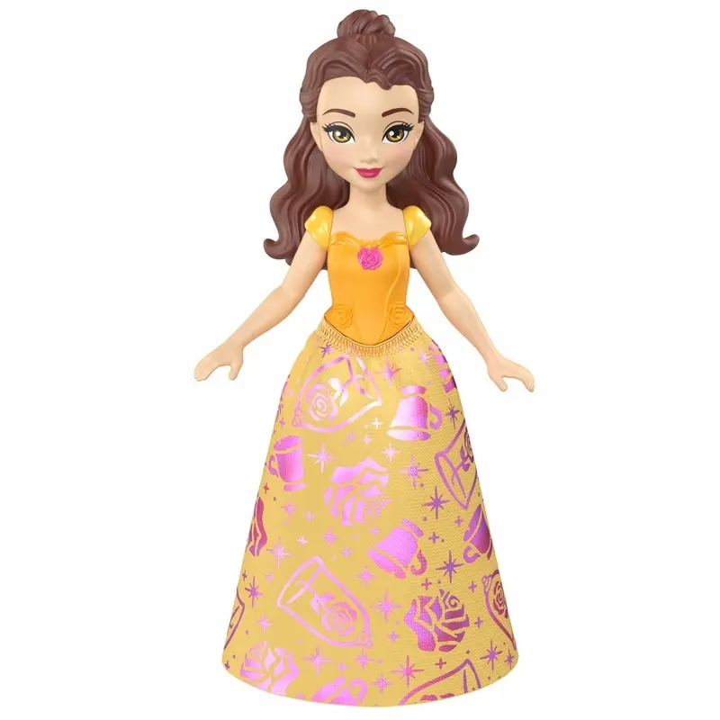 Disney Princess Mini Laleczka Księżniczka Bella złoto-różowa sukienka 9 cm - Zabawki
