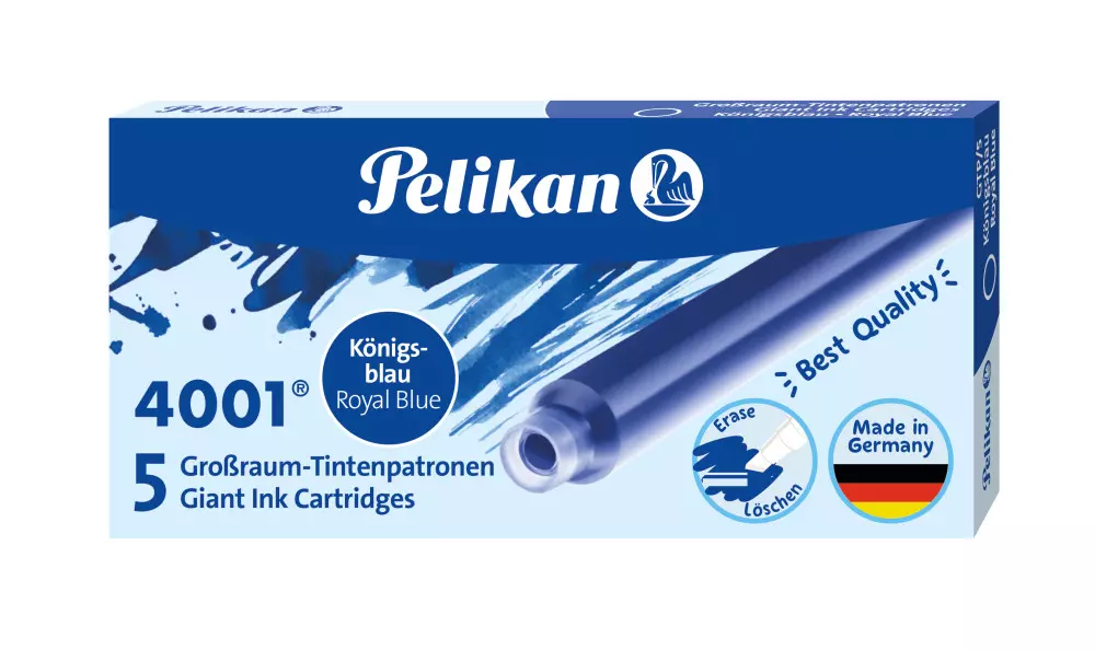 Naboje długie Pelikan 4001, niebieskie (5 sztuk) - Papiernicze i szkolne