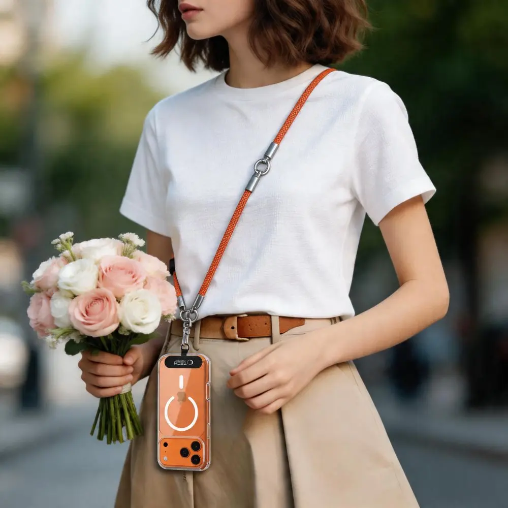 Tech-Protect C10S Rope Crossbody & Wrist ORANGE/TITANIUM - Elektronika i akcesoria