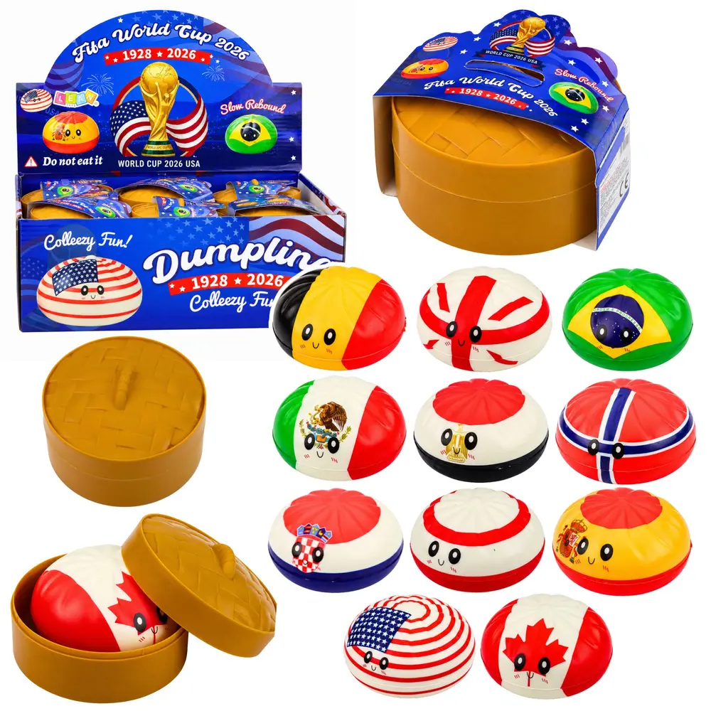 Gniotek Pierożek Dumpling Pieróg z Flagami Pachnący Piankowy Pudełko 8.5 cm - Gry