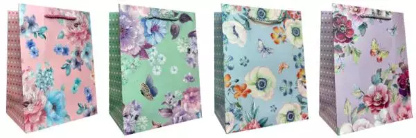 Torebka ozdobna prezentowa Kwiaty JP636B 26x32x10cm - Książki