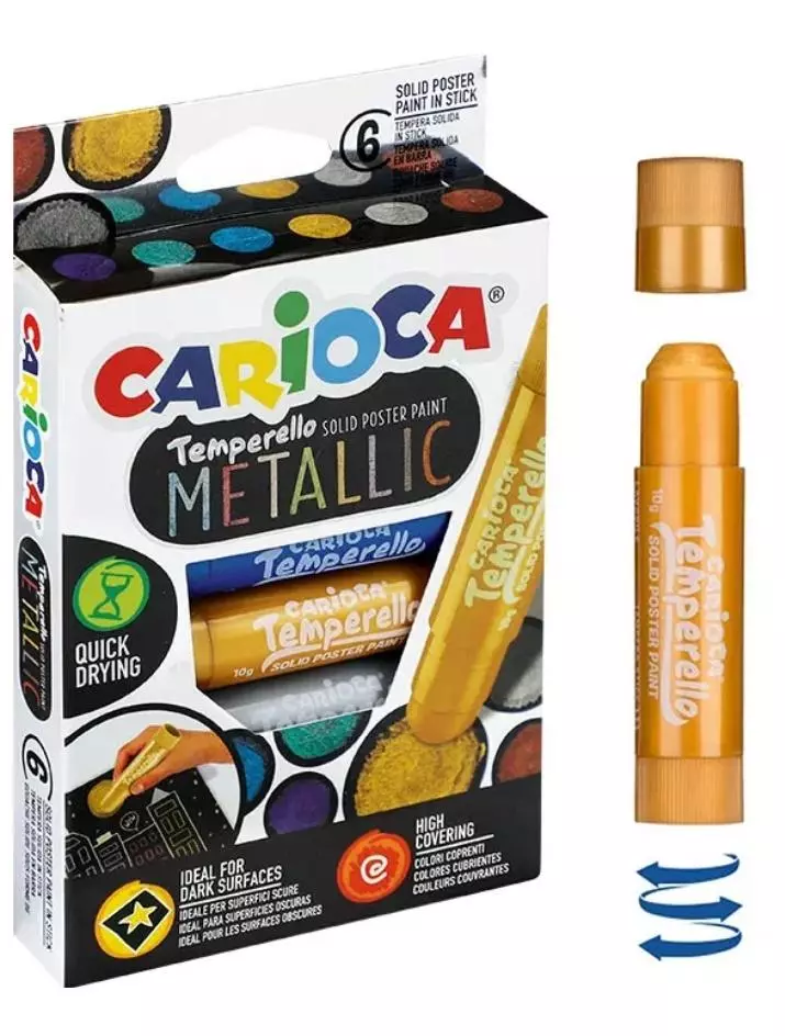 Farby w sztyfcie Temporello mealic 6 kol CARIOCA - Papiernicze i szkolne