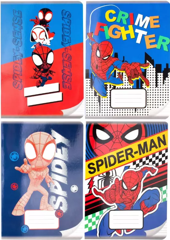 Zeszyt A5 16 kartek w kolorowe trzy linie. Spider-Man - Papiernicze i szkolne