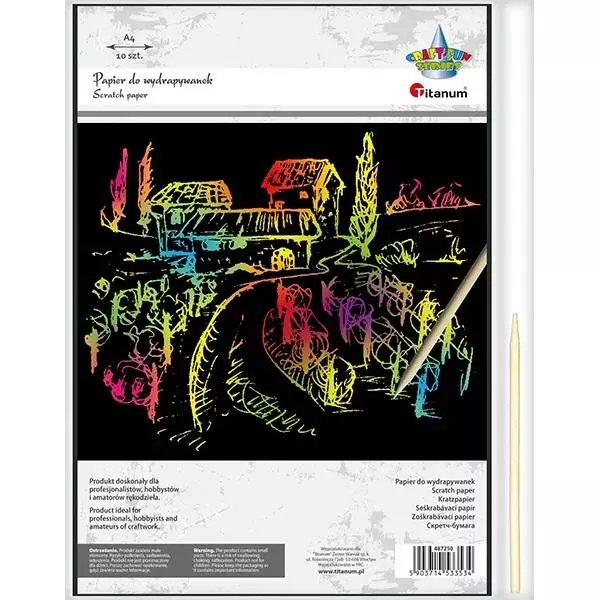 Papier do wydrapywanek 210x290mm czarny 10szt. - Papiernicze i szkolne
