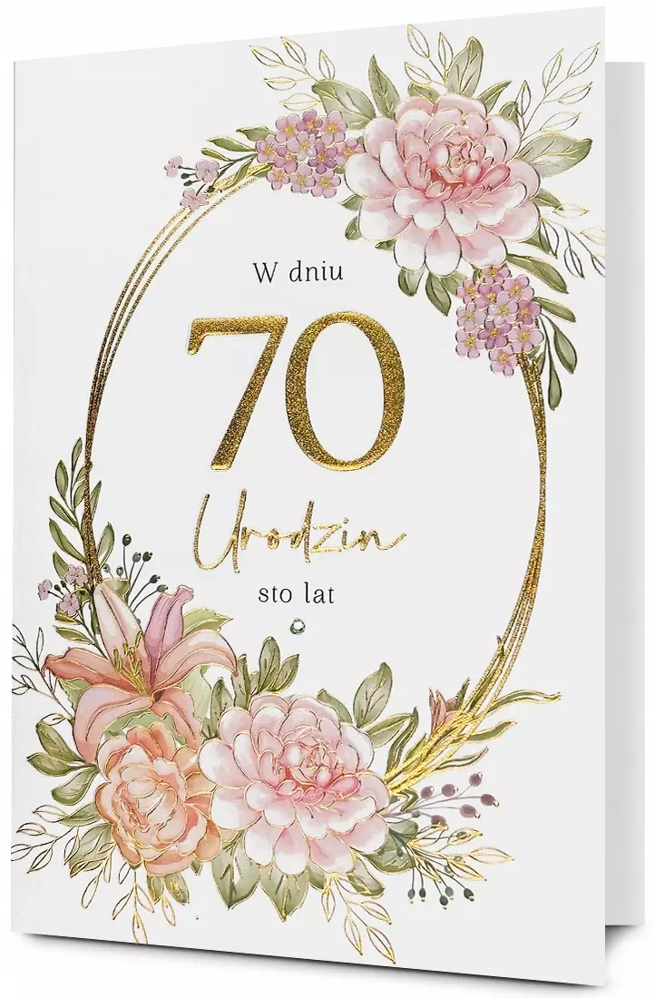 Kartka na 70 urodziny kartki urodzinowe PREMIUM bogato zdobione HM 3265 - Papiernicze i szkolne