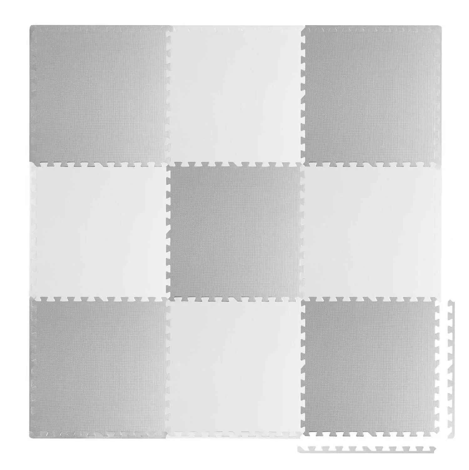 Duża mata piankowa puzzle biało-szara Ricokids 180x180cm 9szt - Zabawki
