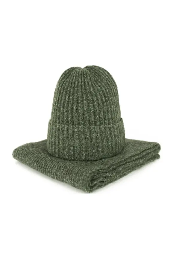 Polski komplet Fluffness, khaki - Mama i dziecko