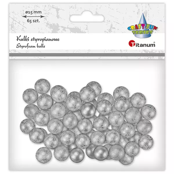 Kulki styropianowe 15mm 65szt srebrne - Książki