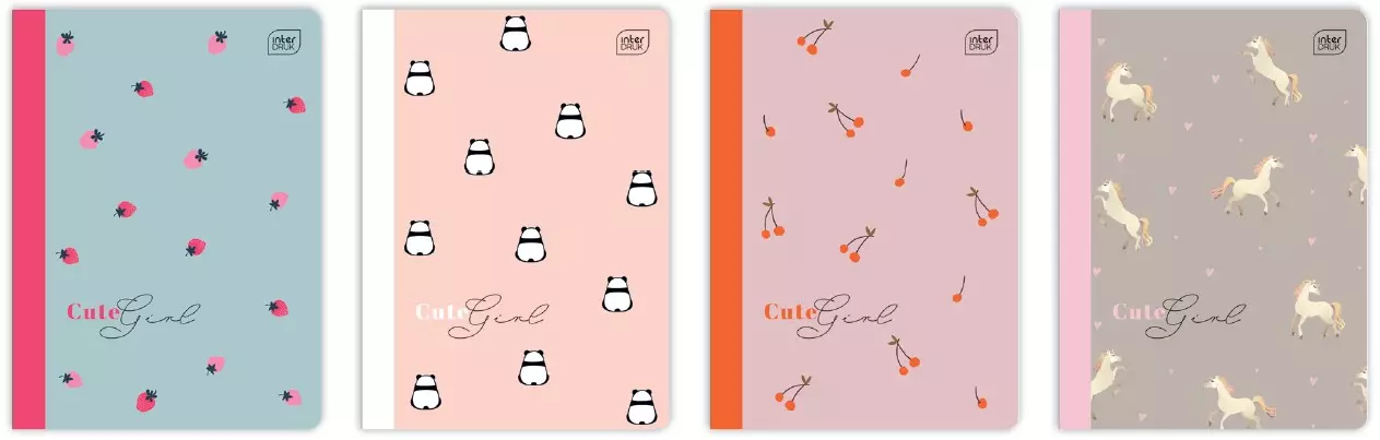 Zeszyt A5, 32 kartki w kratkę. Trends Girls, mix wzorów - Papiernicze i szkolne