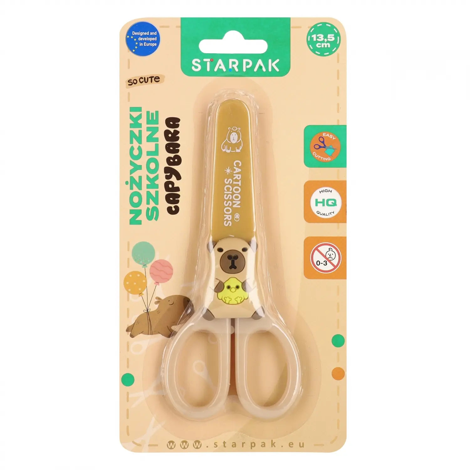 Nożyczki Kapibara 13cm Starpak (578288) - Papiernicze i szkolne