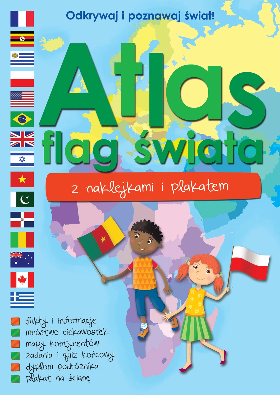Atlas flag świata z naklejkami i plakatem - Książki