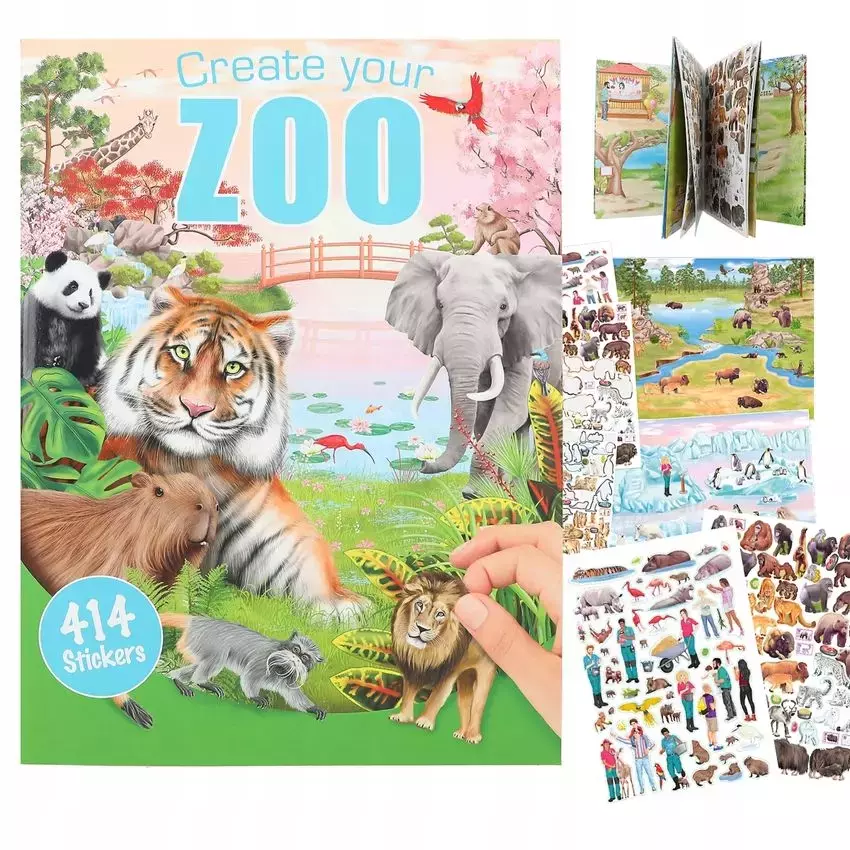 Zestaw kreatywny z naklejkami ZOO 12753A - Zabawki