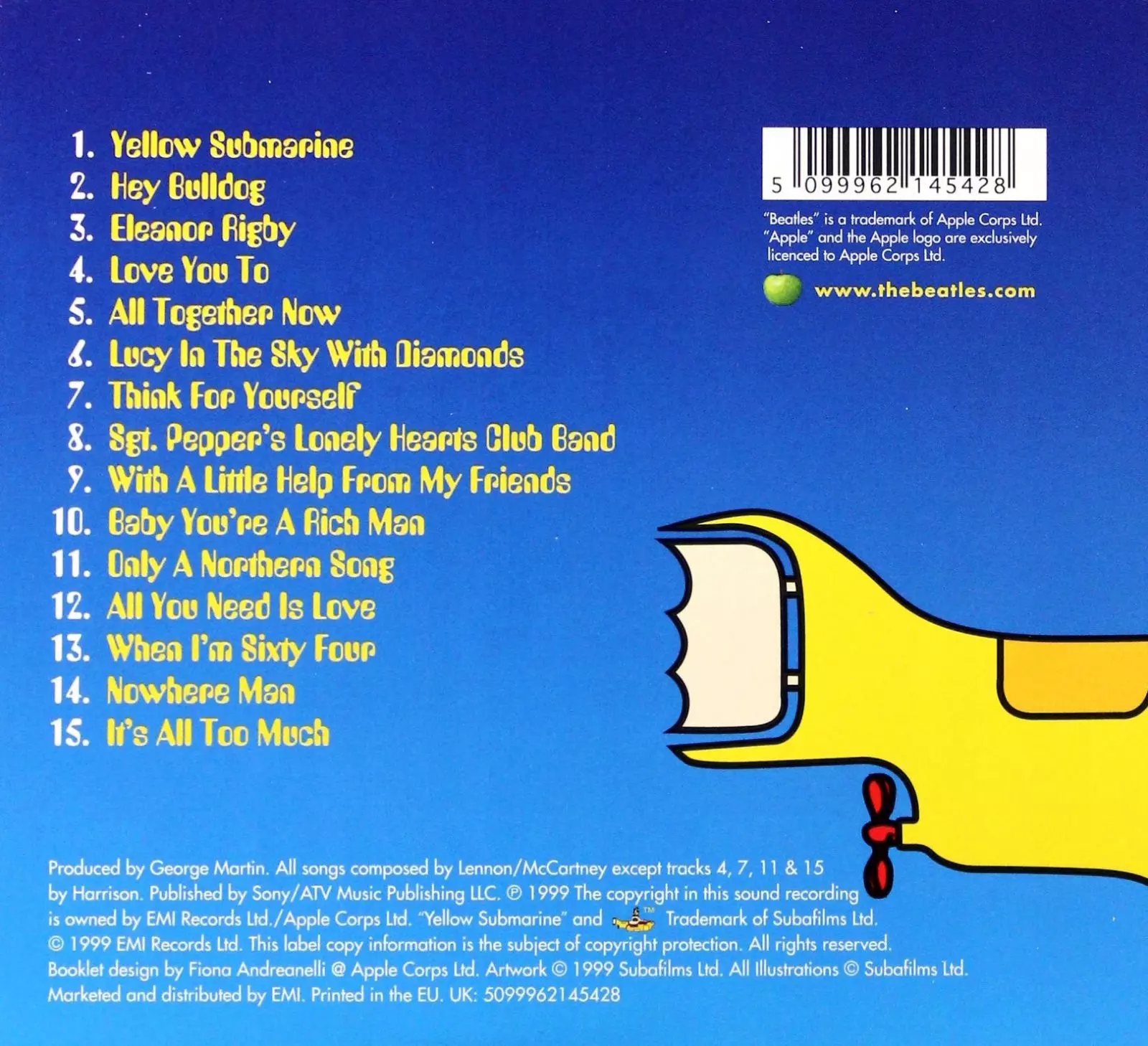 Yellow Submarine Songtrack, CD - Muzyka