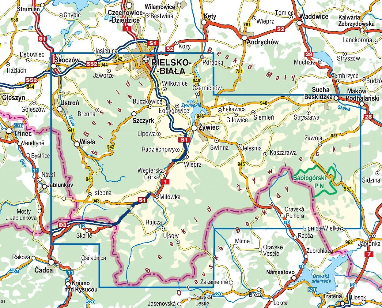 Mapa turystyczna - Beskid Śląski i Żywiecki 2026 - Książki