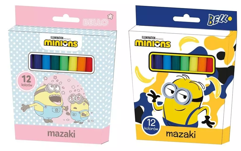 Mazaki 12 kolorów Minionki - Papiernicze i szkolne