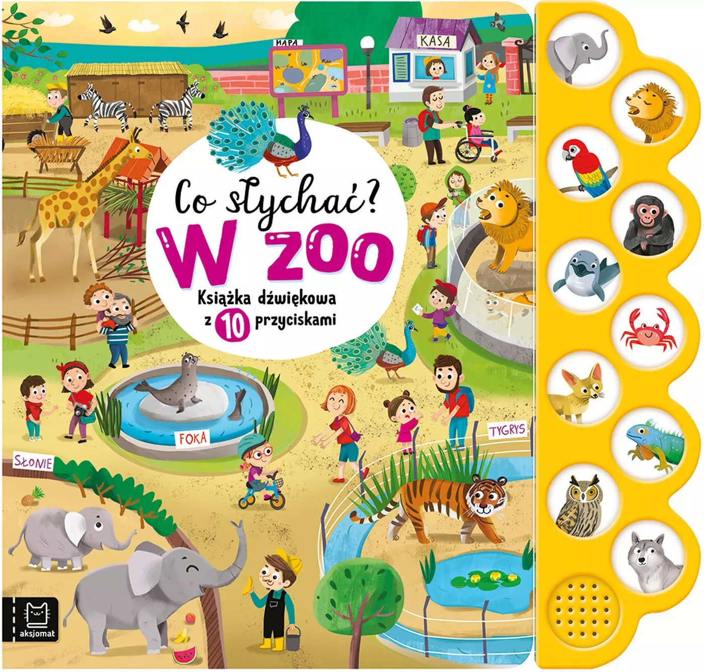 Co słychać? W zoo. Książka dźwiękowa z 10 przyciskami - Książki