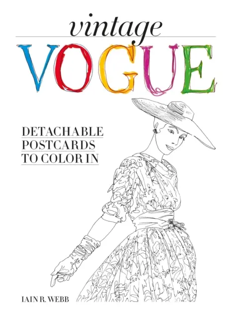 Vintage Vogue: Detachable postcards to colour in - Książki