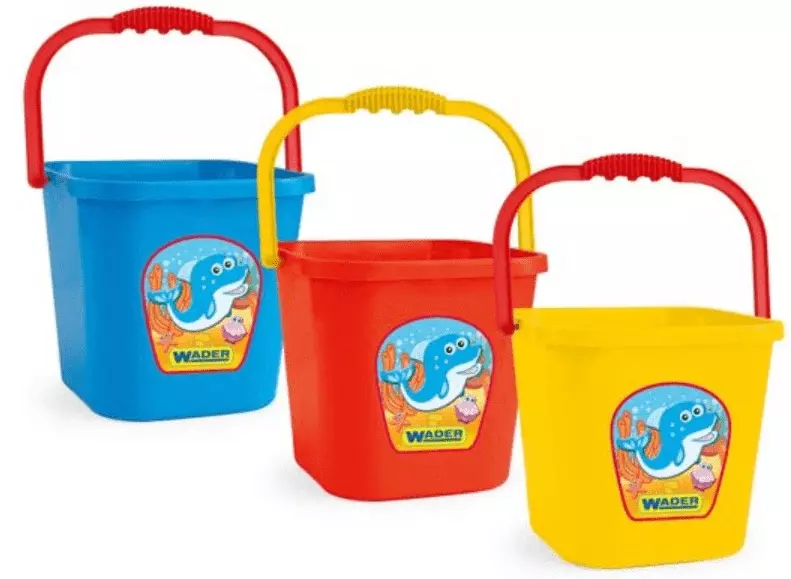 Wiaderko kwadratowe wielkie 7,5l, mix kolorów 71708 - Zabawki