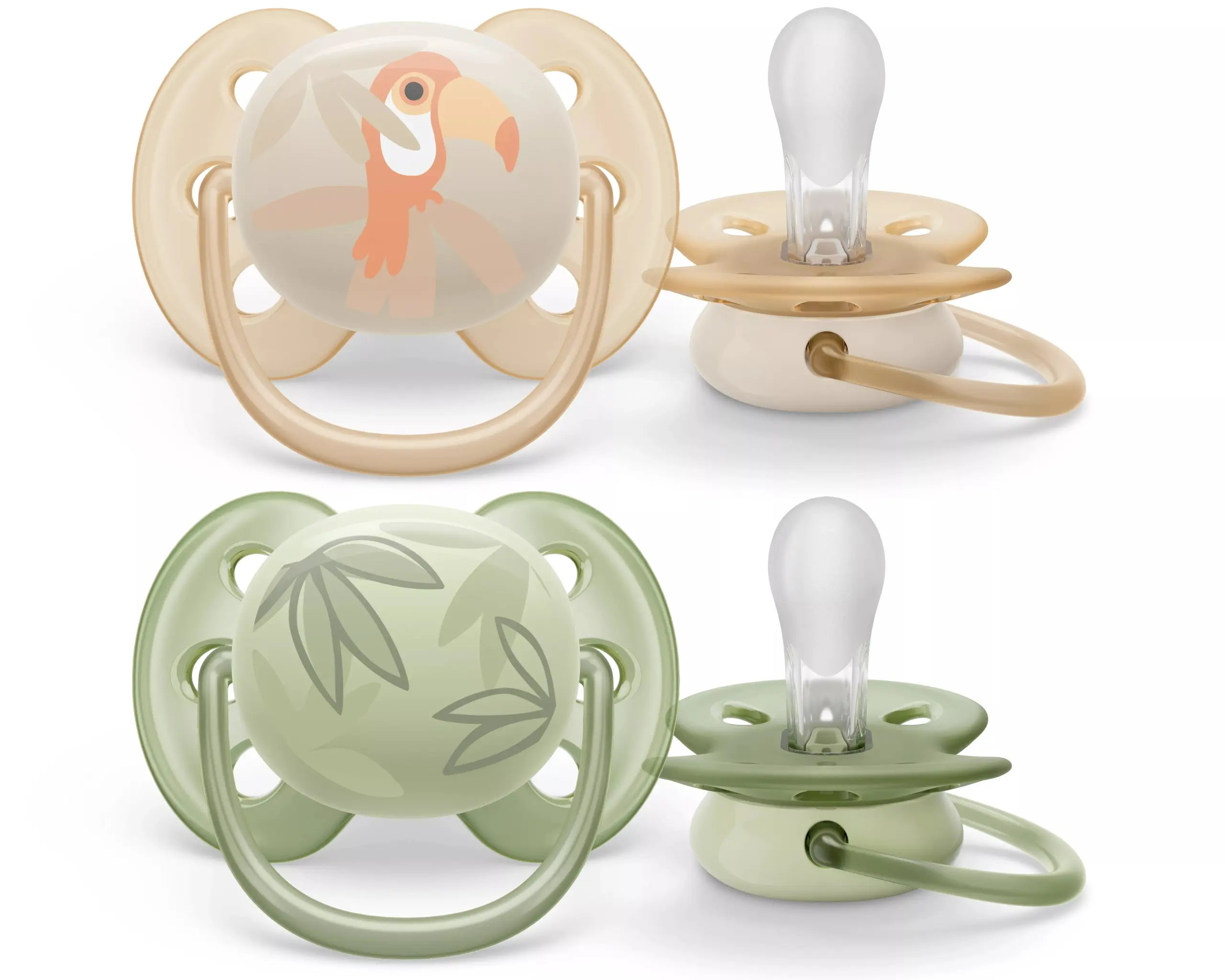 Smoczek Philips Avent Ultra Soft silikonowy supermiękki 0-6m 2 szt. + etui - Zabawki