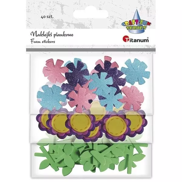 Naklejki piankowe kwiaty 40szt - Papiernicze i szkolne